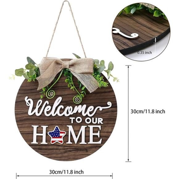 Wooden Seasonal Holiday Welcome Sign -14 Holiday Interchangeable Icons - Picture 4 of 8